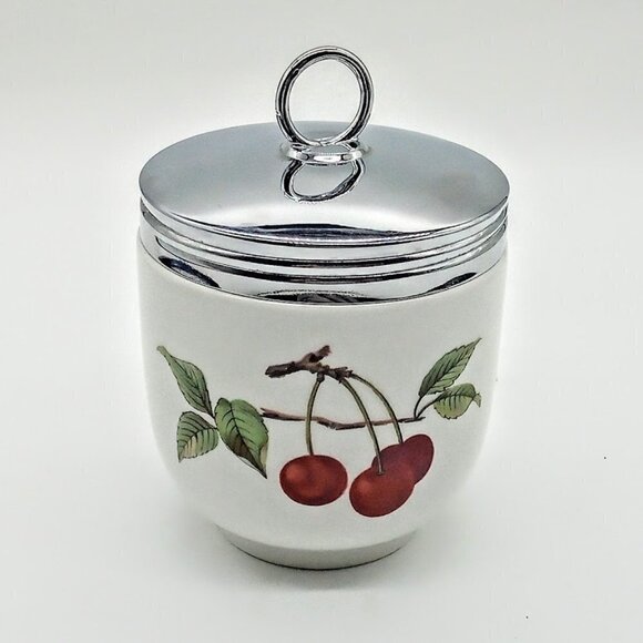 Royal Worcester England Evesham Gold Porcelain Jumbo Covered Egg Coddler - Picture 1 of 6